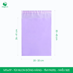 Combo 100 túi nilon gói hàng - túi niêm phong đóng hàng màu tím pastel - NHIỀU KÍCH THƯỚC