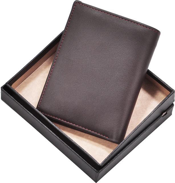 Ví Da Nam AT Leather 051 (11.5 x 9.5 cm) - Nâu