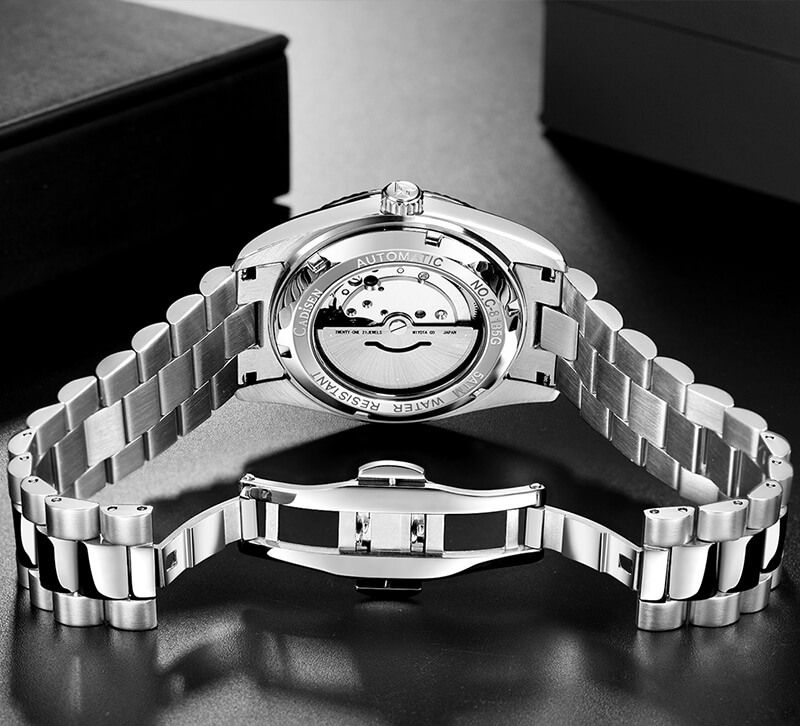 Đồng Hồ Nam Cadisen C8185M1 Chính Hãng Full Box Chống Nước Kính Chống Xước Dây Thép BH 2 Năm Máy Cơ