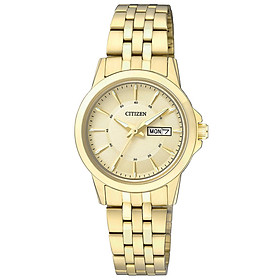 Đồng Hồ Nữ Citizen Dây Thép Không Gỉ EQ0603-59P - Mặt Vàng