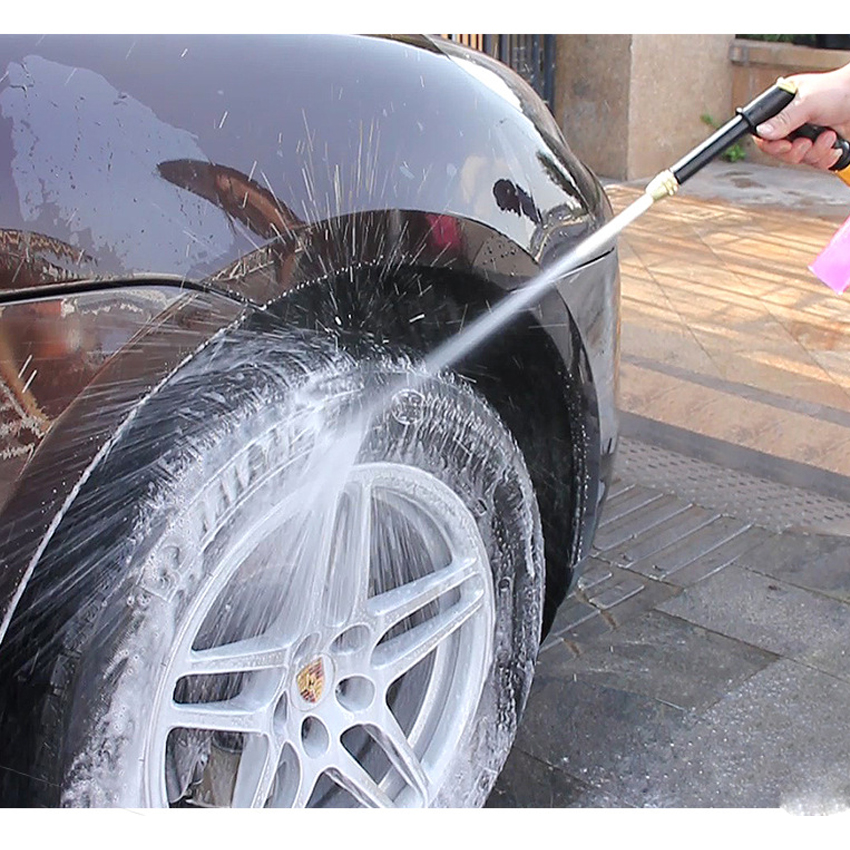 Bộ dây và vòi xịt rửa xe tưới cây tăng áp thông minh 810-2576-1 (dây xám-cút nối xanh)