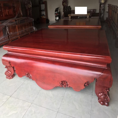 Sập Đại Chân Quỳ Dạ Cá Trơn Gỗ Hương Đỏ Nam Phi