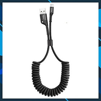 Cáp sạc nhanh 2A Baseus Fish Eye Spring dây dù dạng xoắn tiện lợi dài 1M cho iPhone/iPad ( 2 màu ) - Hàng chính hãng