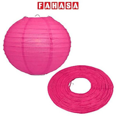 Lồng Đèn Giấy Trơn Tròn 35 Cm Vinacraft - Hồng Sen