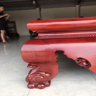 Sập Đại Chân Quỳ Dạ Cá Trơn Gỗ Hương Đỏ Nam Phi