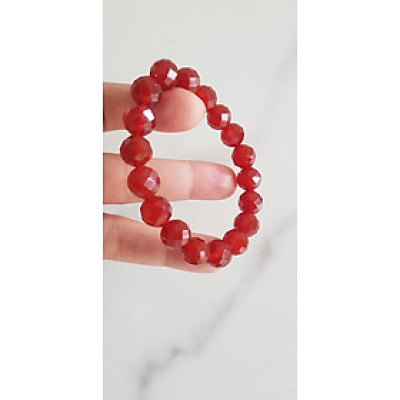 Vòng tay phong thuỷ Nữ đá mã não đỏ giác tự nhiên đẹp size vòng hạt 10mm hợp nữ mệnh hoả mệnh thổ ạ