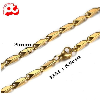 Dây chuyền đẹp nam titan cao cấp sang trọng thép không gỉ hỏa tiển trangsucpt kích cỡ 3mm PTDCNA31