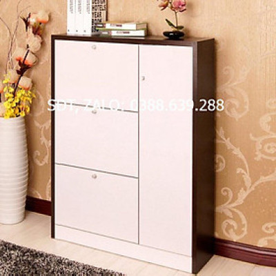 TỦ GIÀY GỖ THÔNG MINH 3 CÁNH CÓ NGĂN PHỤ TG01