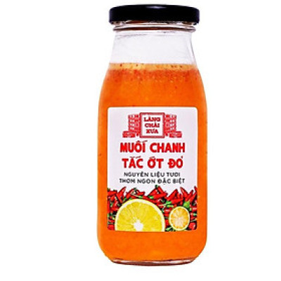 Muối ớt đỏ chanh tắc cao cấp Làng Chài Xưa, nguyên liệu tươi, thơm ngon đặc biệt, chai thủy tinh 300gr
