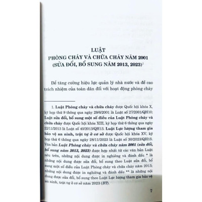 Sách - Luật Phòng Cháy Và Chữa Cháy Năm 2001 (Sửa Đổi, Bổ Sung Năm 2013, 2023) - NXB Chính Trị Quốc Gia
