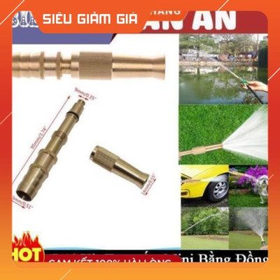 Đầu vòi xịt tăng áp mini Đầu vòi tăng áp đa năng bằng đồng tưới cây rửa xe cực mạnh 206587 tặng đai