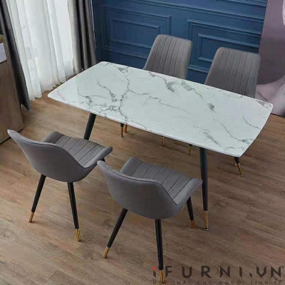 bộ bàn ghế loft trám bàn mặt đá