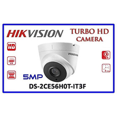 CAMERA Hikvision HD-TVI 5MP hồng ngoại 40m DS-2CE56H0T-IT3F (Dome) - Hàng Chính Hãng