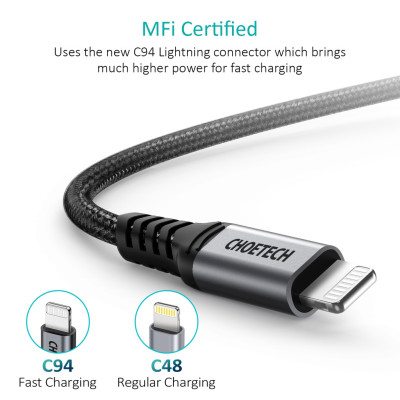 Bộ Củ Sạc CHOETECH QC 3.0 & PD 3.0 38W PD5002-W + Cáp Type C To Lightning MFI Apple 1.2M IP0039 Sạc Nhanh Cho iPhone - Hàng Chính Hãng