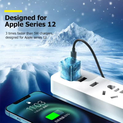 Sạc Nhanh Baseus 20W USB C Hỗ Trợ Sạc Nhanh Type C PD Cho iPhone - Công Nghệ Power Delivery 3.0 QC 3.0 - Hàng Chính Hãng