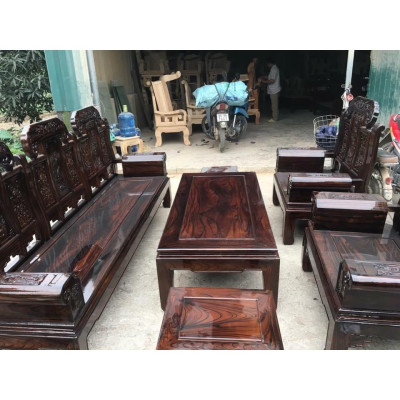 Bộ bàn ghế phòng khách âu á hộp trương voi gỗ sồi mỹ 2m2