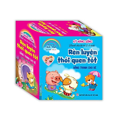 Sách - Hộp 8 Cuốn: Rèn Luyện Thói Quen Tốt Bằng Tranh Cho Bé 2 - 6 Tuổi - Song Ngữ Anh Việt - Minh Thắng