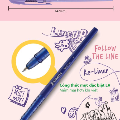 Bộ 8 bút bi nắp STABILO Re-Liner F (BP868F-C8)