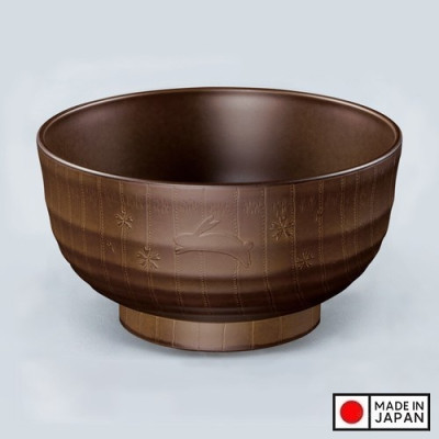 Bát nhựa vân gỗ thỏ mộng Yume Usagi - Hàng nội địa Nhật Bản