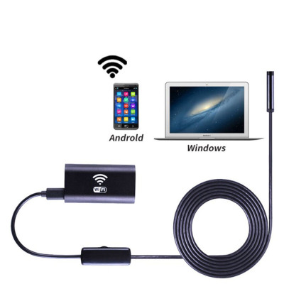 ROGTZ - Camera Nội Soi WiFi Chống Nước HD 1M Len 8mm Chất lượng hình ảnh HD 6LED Kết nối Wifi Tương thích Ios Android Windows Chống nước IP67 Đa mục đích sử dụng Kiểm tra đường ống, thiết bị máy móc, động cơ Sửa chữa bảo dưỡng thiết bị - Hàng Chính Hãng
