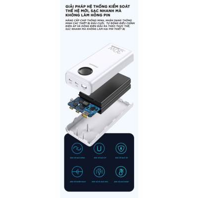 Pin dự phòng PISEN Pin dự phòng PISEN TS-D337 QUICK Power Cube 20000mAh, công suất 30W sạc nhanh hai chiều - Hàng chính hãng QUICK Power Cube 20000mAh, công suất 30W sạc nhanh hai chiều - Hàng chính hãng