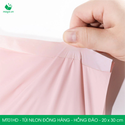 MT21HD - 32x45 cm - Túi nilon gói hàng - 200 túi niêm phong đóng hàng màu hồng đào