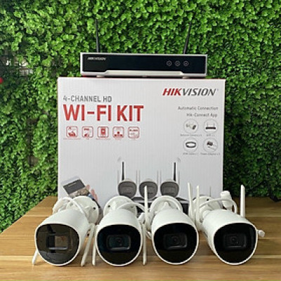 Bộ Kit camera Wifi HIKVISION NK42W0H(D) (4 CAMERA + 1 Đầu ghi + 1 Ổ cứng 1.000 GB) - Hàng chính hãng