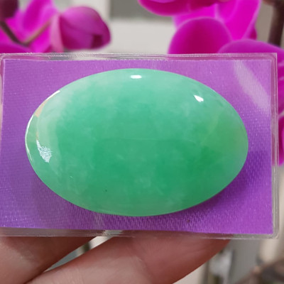 Mặt Lắc Tay Oval to đá ngọc cẩm thạch xanh tự nhiên Size đại Dài 42mm x ngang 28mm x dầy 4mm Nữ lên lắc tay vàng 1 mặt Oval to đẹp sang lắm món quà tặng Mẹ, tặng vợ người thân yêu ý nghĩa ạ