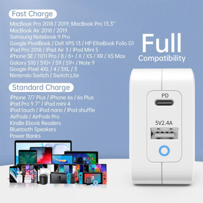 Adapter Củ Sạc Nhanh GaN 65W 1 Cổng USB, 1 Cổng Type C CHOETECH PD8002 Kèm Cáp Type C 65W Sạc Cho Macbook, Laptop, Smartphone - Hàng Chính Hãng
