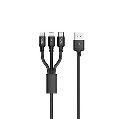 Cáp sạc nhanh 2A Hoco X14 dây tròn kết nối Type-C/Micro/iPhone dài 1M cho Smartphone ( 2 màu ) - Hàng chính hãng