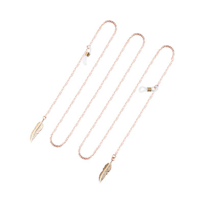 Dây đeo mắt kính charm lông vũ thu hút ánh nhìn nổi bật trend phụ kiện kim loại giới trẻ năng động