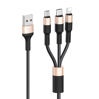 Cáp sạc nhanh 2A Hoco X26 kết nối Type-C/Micro/iPhone dây tròn tiện lợi dài 100CM cho Smartphone ( 3 màu ) -Hàng nhập khẩu (chính hãng)