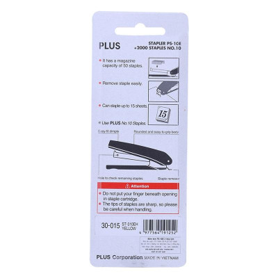 Bấm ghim Plus PS 10E màu vàng