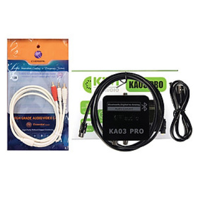 Combo Bộ chuyển quang âm thanh KIWI KA03 Pro hỗ trợ Bluetooth và Dây AV Choseal 1 ra 2 ( hoa sen) dài 1.8m - Hàng Chính Hãng