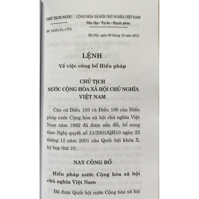 Sách - Hiến Pháp Nước Cộng Hòa Xã Hội Chủ Nghĩa Việt Nam - NXB Chính Trị Quốc Gia