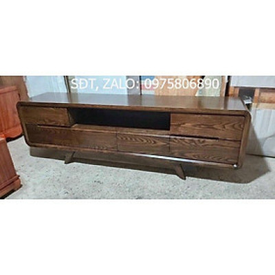 kệ tivi Hàn Quốc gỗ sồi sơn màu óc chó