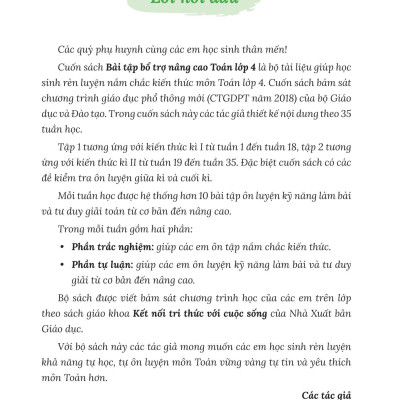 Bài Tập Bổ Trợ Nâng Cao Toán Lớp 4 - Tập 1 (Theo Chương Trình Của Bộ Sách Kết Nối Tri Thức Với Cuộc Sống)