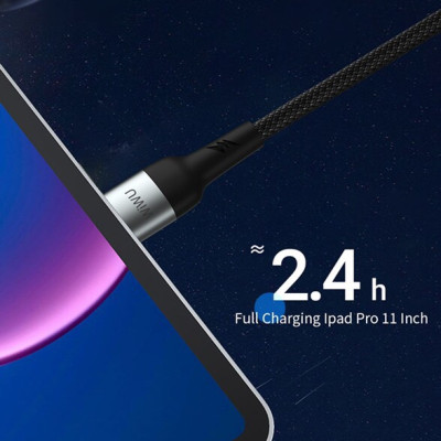 Cáp Wiwu F15 Cyclone PD 100W fast charge Cable Tương thích với Máy tính xách tay/ Ipad/ Điện thoại/ Bảng điều khiển trò chơi , sạc siêu nhanh USB C sang USB C - Hàng chính hãng