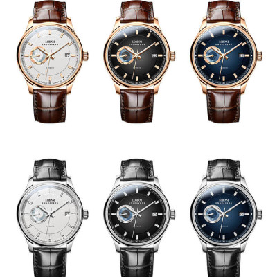 Đồng hồ nam chính hãng LOBINNI L17017-3 full box,hàng mới 100% ,kính sapphire chống nước,chống xước,dây da xịn ,kiểu dáng đơn giản ,mặt đen size 40mm