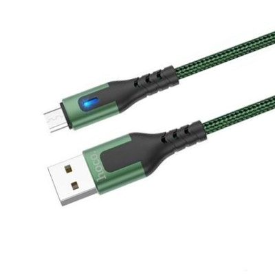 Cáp sạc nhanh 2.4A Hoco DU08 kết nối Micro tích hợp đèn Led dây dù dài 1M cho Android ( 3 màu ) - Hàng chính hãng