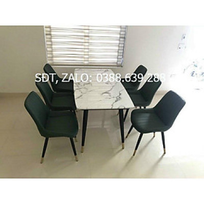 bộ bàn ghế loft trám bàn mặt đá