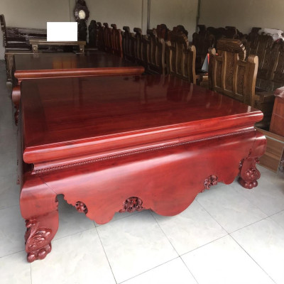 Sập Đại Chân Quỳ Dạ Cá Trơn Gỗ Hương Đỏ Nam Phi