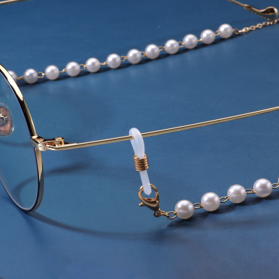 Dây đeo gọng kính chuỗi hạt châu mix chain kim loại hạt phụ kiện unisex