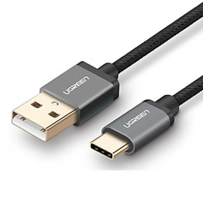 Cáp USB TypeC sang USB 2.0 Hỗ trợ sạc nhanh dây bên Nylon Ugreen 174NG30880US 1M 3A Màu Đen hàng chính hãng