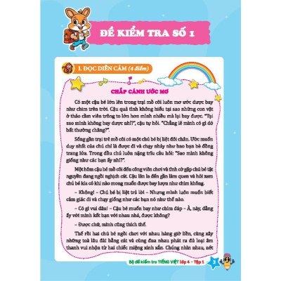 Sách - Bộ Đề Kiểm Tra Tiếng Việt Lớp 4 - Tập 1 - Kết Nối Tri Thức Với Cuộc Sống - Minh Thắng