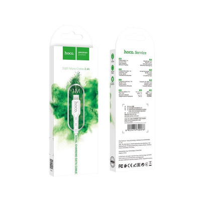 Cáp sạc nhanh 2.4A Hoco DU01 kết nối Micro truyền data nhanh chóng cho Android dài 1M - Hàng chính hãng