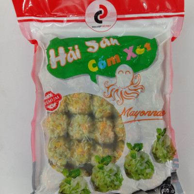 Hải sản cốm xốt Mayonnaise 30v - 600g Cty ĐEN ĐỎ - VIÊN HẢI SẢN CỐM XỐT MAYO - VIÊN MAYO CỐM - VIÊN CỐM MAYO - VIÊN HẢI SẢN XỐT MAYO - VIÊN MAYO XANH - VIÊN CÁ MAYON XANH - CHẢ CÁ MAYO CỐM - CHẢ CÁ CỐM MAYO - ĐEN ĐỎ - DENDO - CÔNG TY ĐEN ĐỎ
