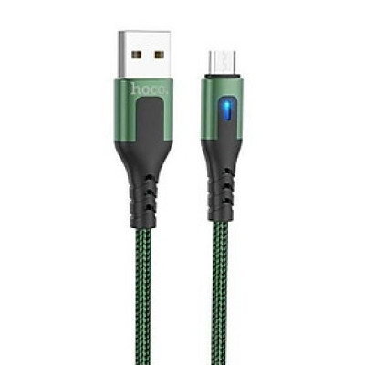 Cáp sạc nhanh 2.4A Hoco DU08 kết nối Micro tích hợp đèn Led dây dù dài 1M cho Android ( 3 màu ) - Hàng chính hãng