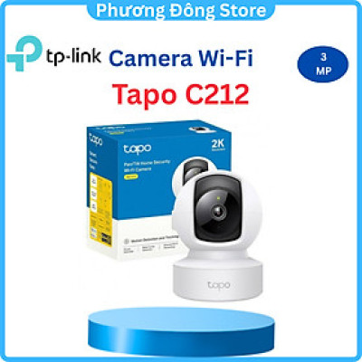 Camera Wifi TP-Link Tapo C212 Độ Phân Giải 2K QHD Quay/Quét 360 Độ Hỗ Trợ Cổng LAN - Hàng Chính Hãng