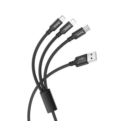 Cáp sạc nhanh 2A Hoco X14 dây tròn kết nối Type-C/Micro/iPhone dài 1M cho Smartphone ( 2 màu ) - Hàng chính hãng